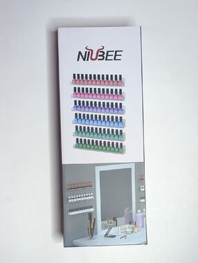 Niubee Nail Polish Rack Wall Mounted Acrylic Shelf Organizer Display - New